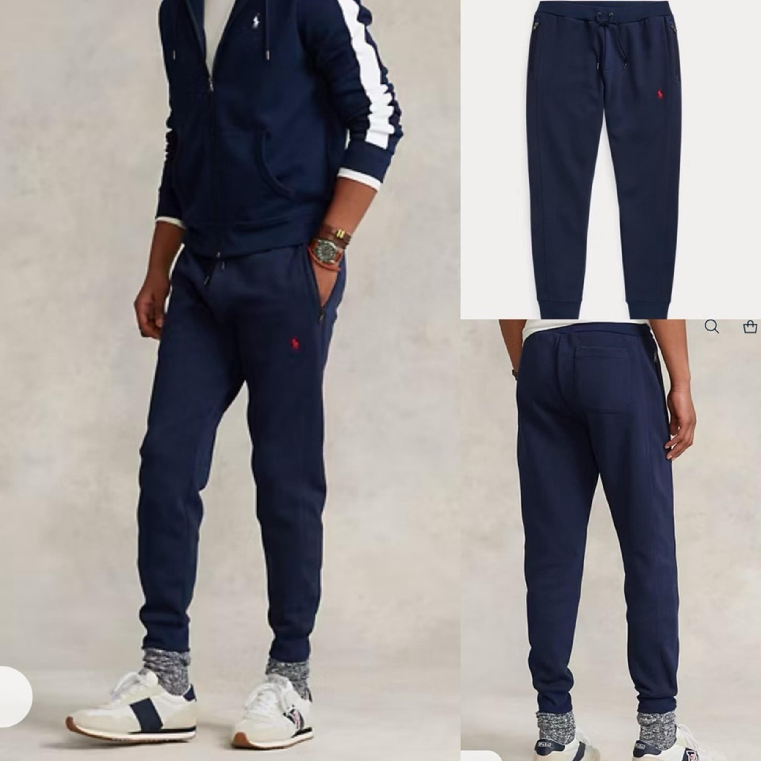 Polo Ralph Lauren Double Knit Mesh Jogger Pants in Navy Blue Men's Size Small