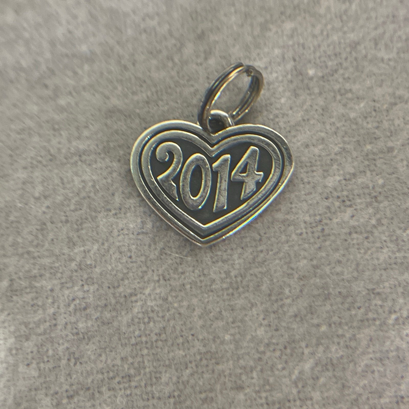 Retired James Avery Sterling Silver 2014 Year Heart Charm