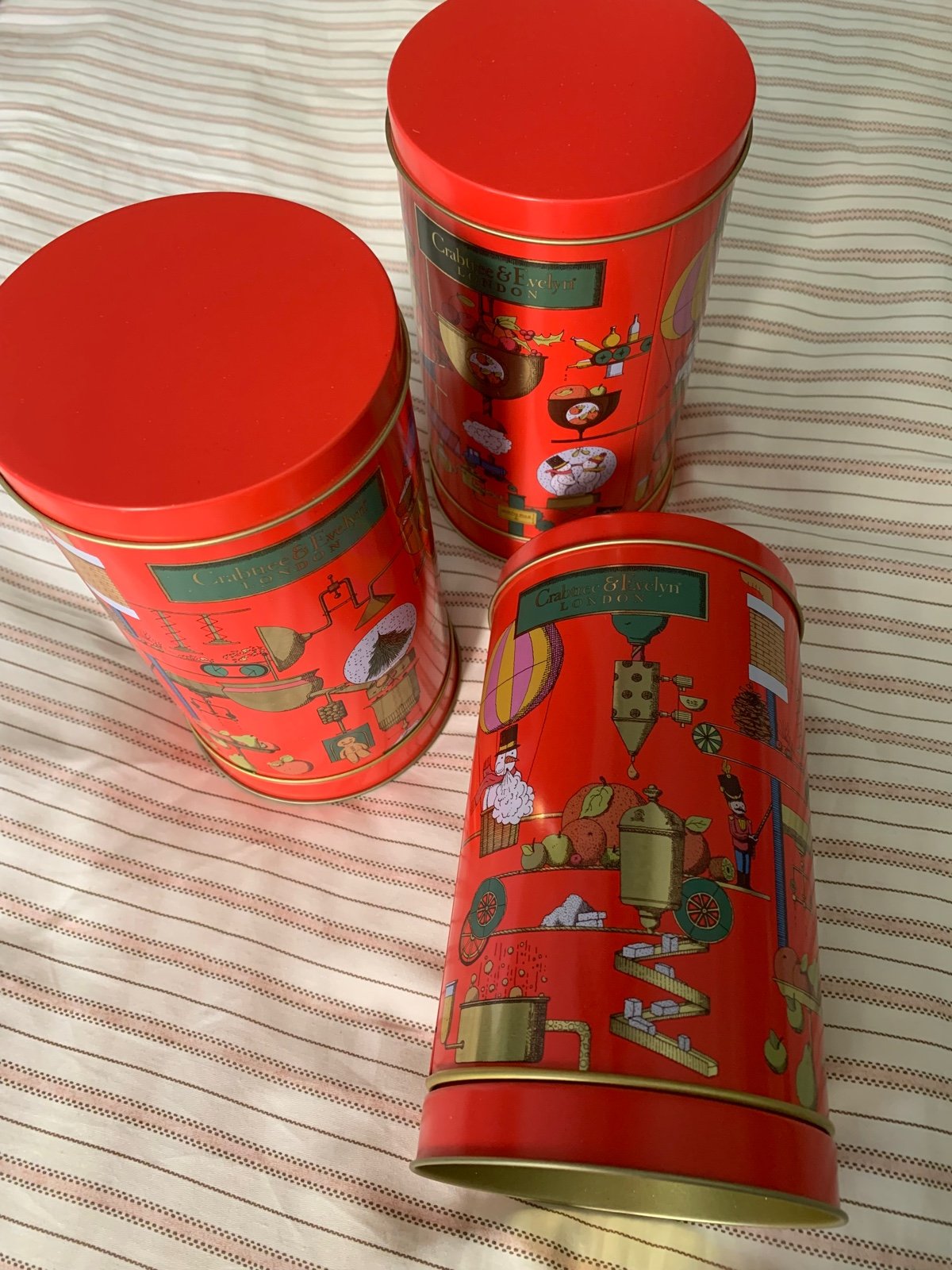 CRABTREE & EVELYN London Musical Tins (3) “Frosty The Snowman” Christmas Holiday