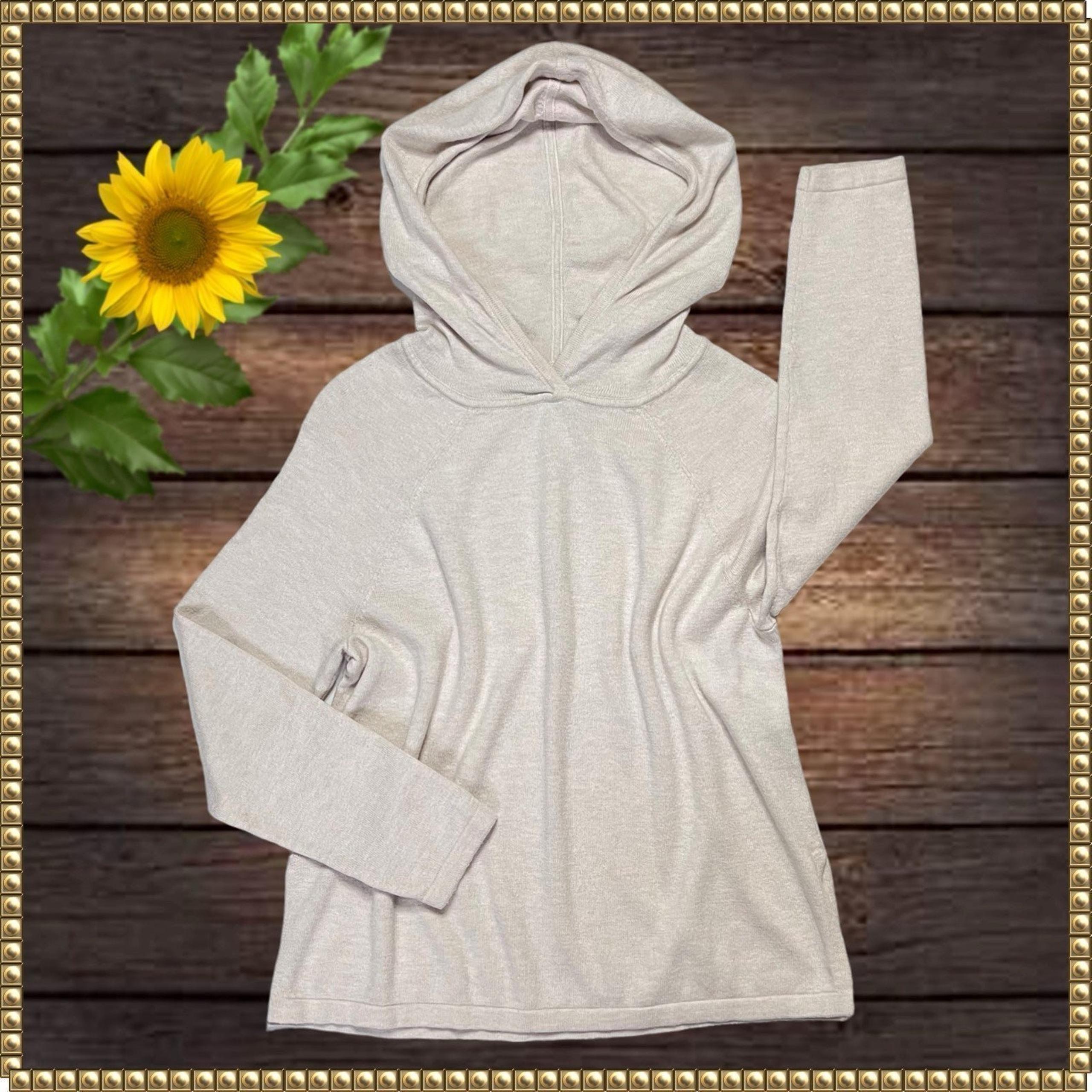 Banana Republic Cream Hooded Hoodie Lightweight Sweater Pullover Top Size XS