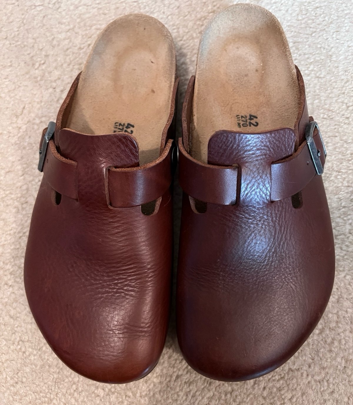 Birkenstock Classic Boston Size EU 42 Leather Vintage Wood Roast