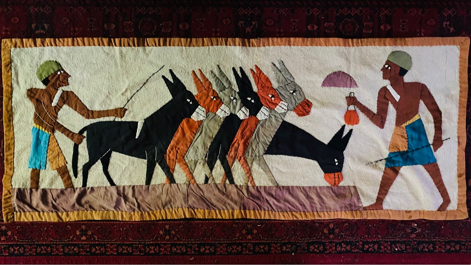 Vintage Egyptian appliqué wall hanging