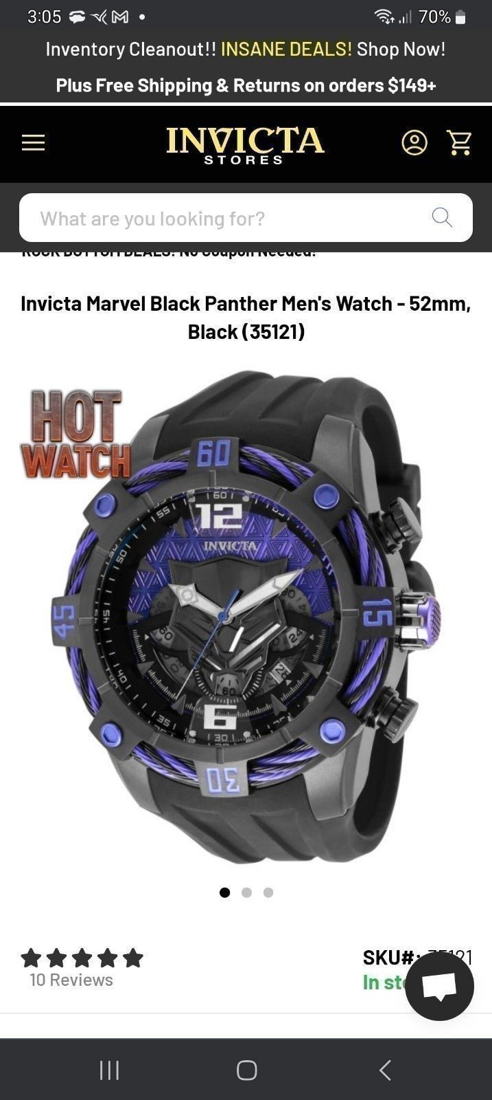INVICTA Black Panther
