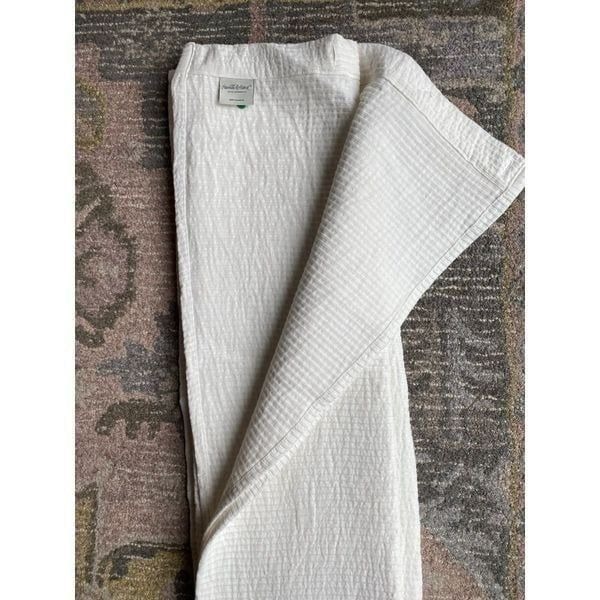 Hearth & Hand Cream Thick Muslin Design Shower Curtain