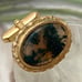 Vintage Unsigned Moss Agate Cabochon Oval Gold-tone Cufflinks