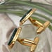 Vintage Unsigned Moss Agate Cabochon Oval Gold-tone Cufflinks