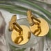 Vintage Unsigned Moss Agate Cabochon Oval Gold-tone Cufflinks