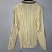 Cherokee Vintage Tennis V-Neck Cable Knit Sweater Cream Cotton Men's L New