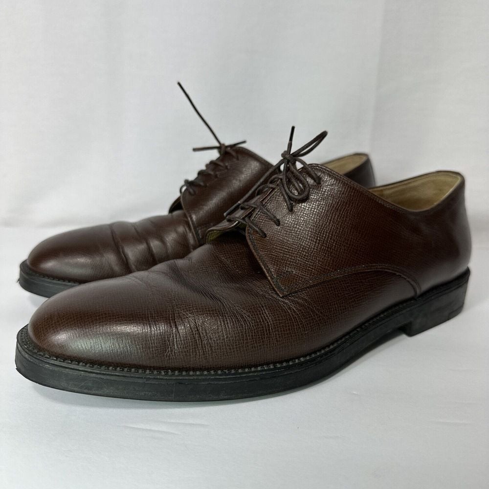 Brooks Brothers Men's 9 Salinger Oxford Lace Up Dress Shoes Brown Leather