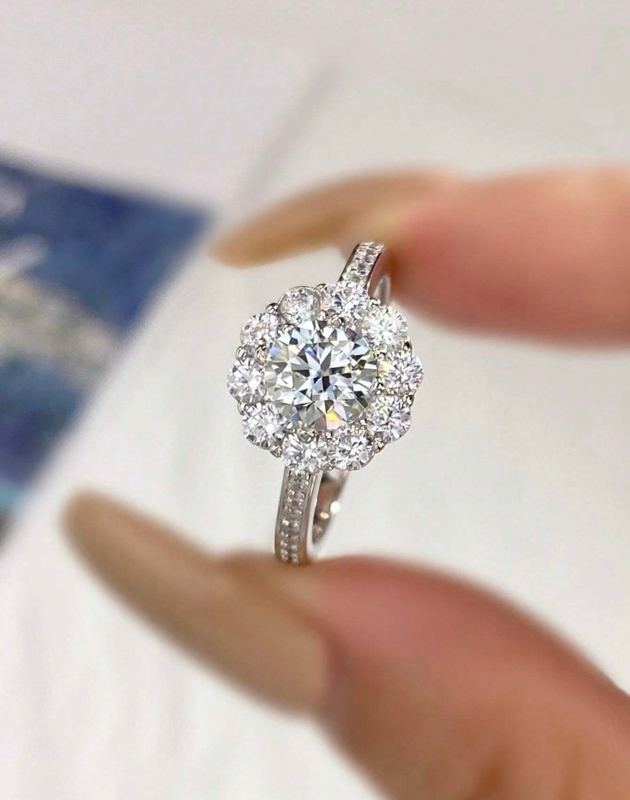 Elegant 1Ct Moissanite Silver Ring