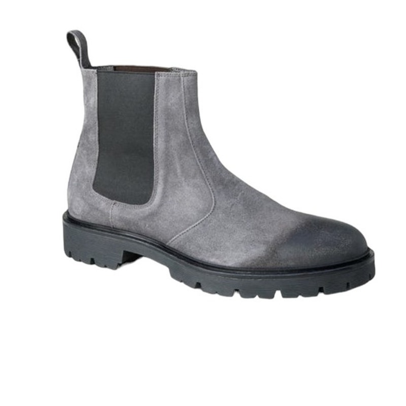 The Good Man Brand Mens Modern City Distressed Chelsea Boots Grey Suede 12 NIB