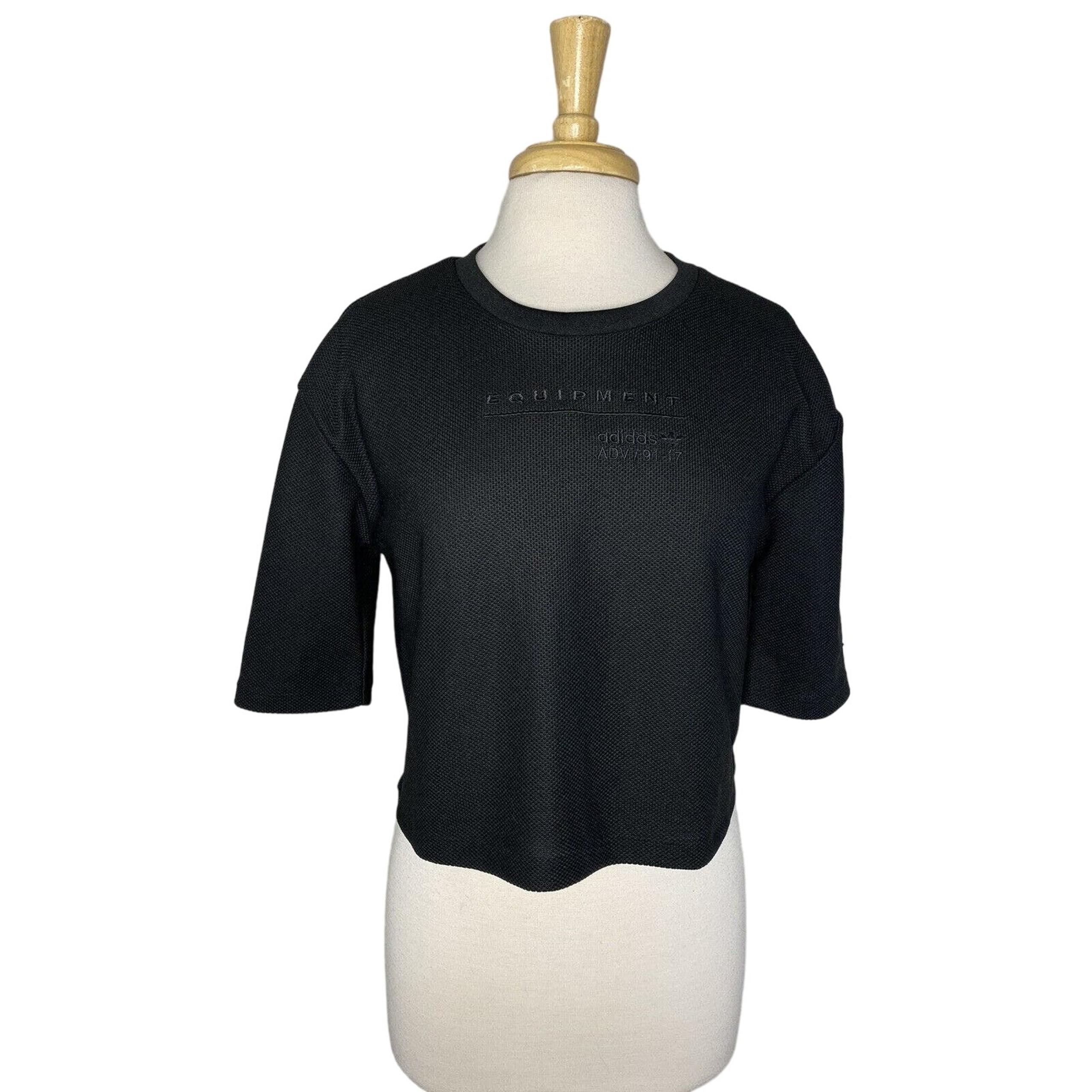 ADIDAS Originals Equipment Black Boxy Crop EQT Tee Size US Small, UK 8 Womens