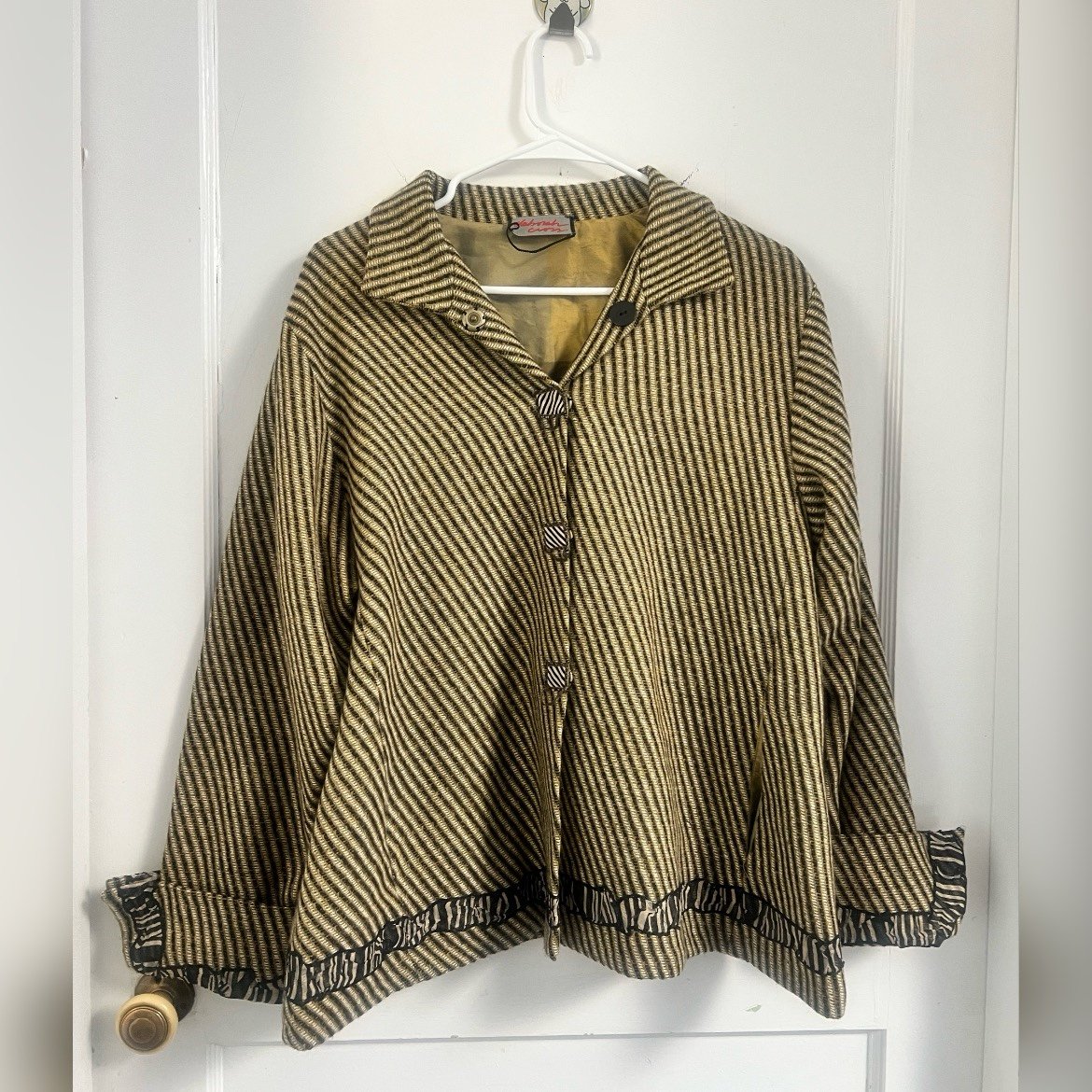 DEBORAH CROSS Artisan Crafted Woven Lagenlook Jacket Size XL LIKE NEW