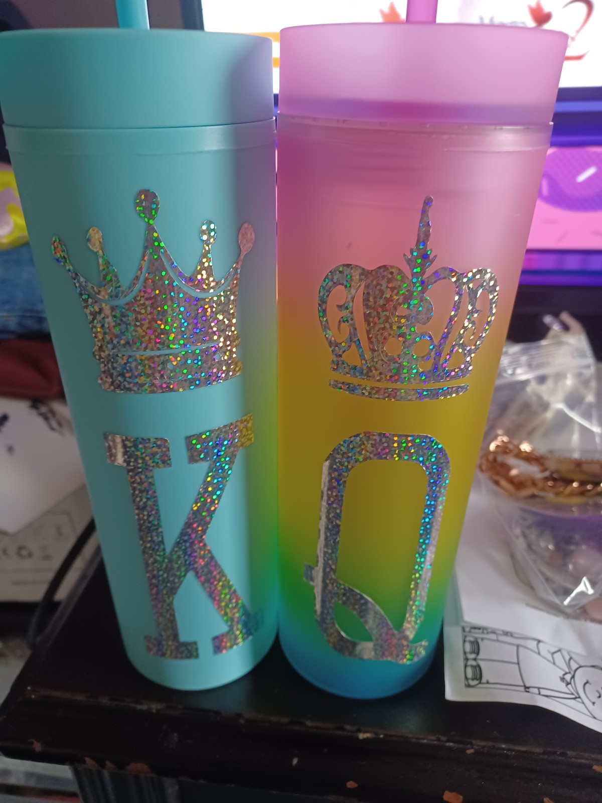 King queen cups set of 2