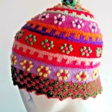 Peruvian handmade chullo hat or boanie for warm winter sheep's wool