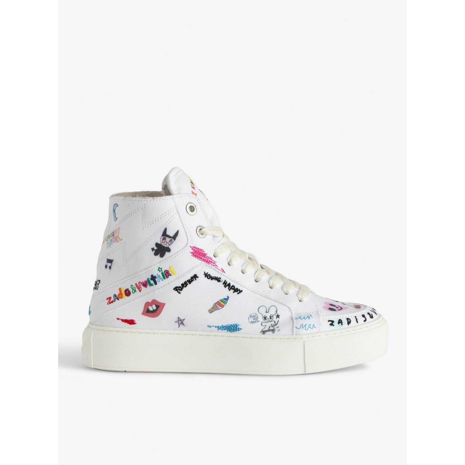Zadig & Voltaire ZV1747 High Flash Chunky High-Top Sneakers Size FR41/US10