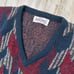 Vintage 90s Jantzen Cottage Aztec Geometric Knit V Neck Sweater Pullover Mens XL