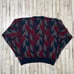 Vintage 90s Jantzen Cottage Aztec Geometric Knit V Neck Sweater Pullover Mens XL