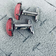 Vintage sterling gem cuff links