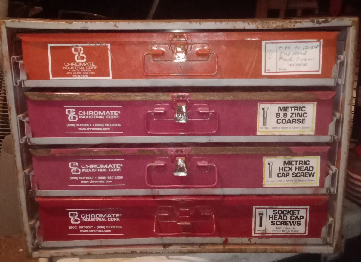 Vintage metal toolboxes/drawers