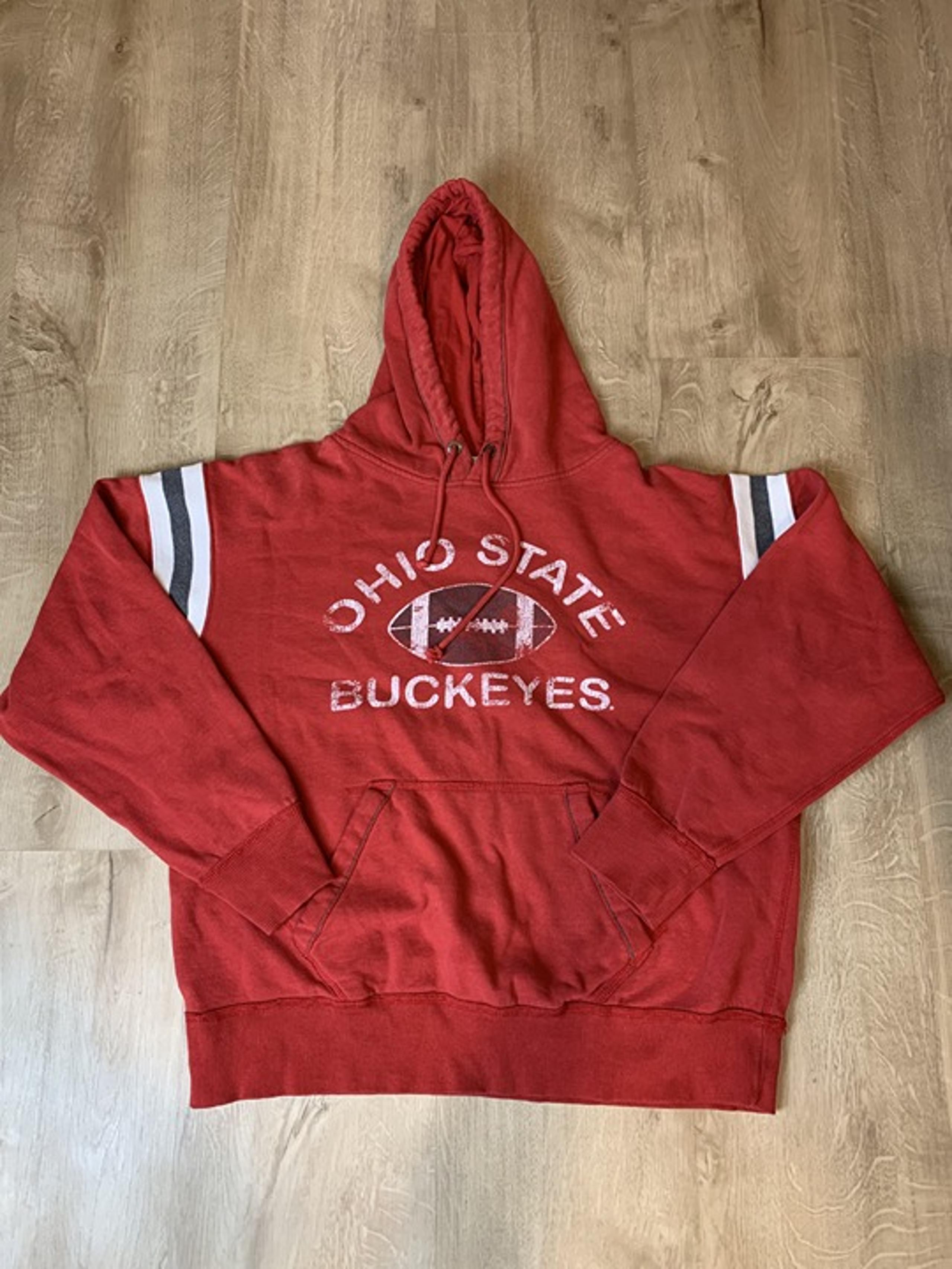 Ohio State Buckeyes Hoodie Pullover Red Vintage Style J. America College Large