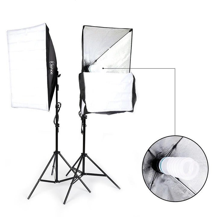 2pcs Softbox Light Kit Photo Studio Photography Continuous Lighting Stand Set