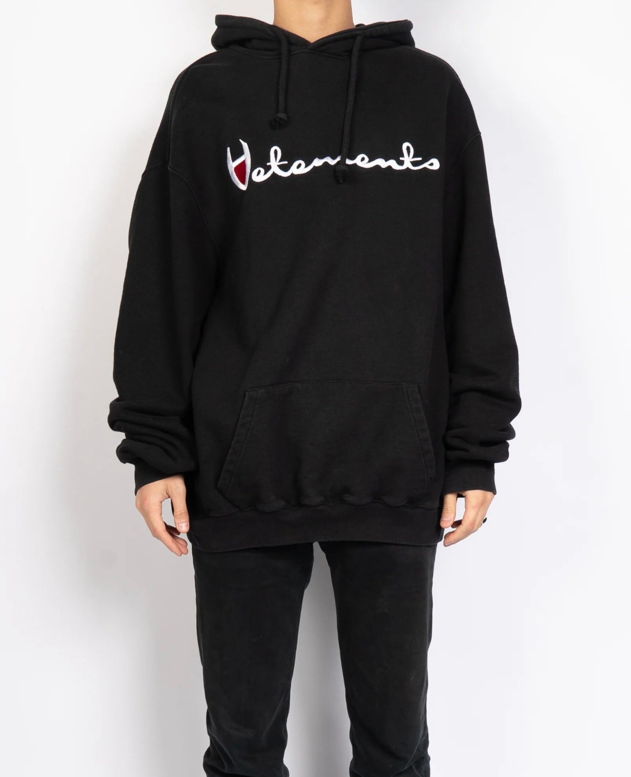 Vetements SS17 Champion Reversible Metal Logo Hoodie