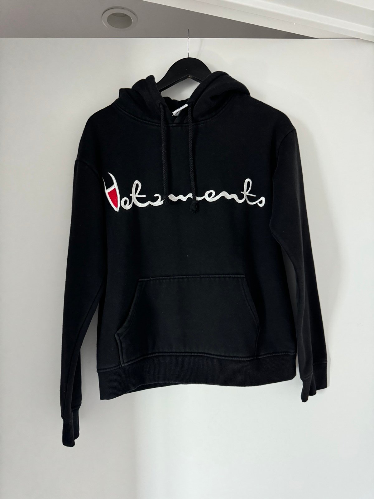 Vetements SS17 Champion Reversible Metal Logo Hoodie