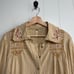 Free People button-down shirt Large floral embroidered ruffled cotton smocked