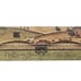 Vtg Wooden Box Rustic Hinges Horse Carriage Buggy Scenic Village Trinket Pencil
