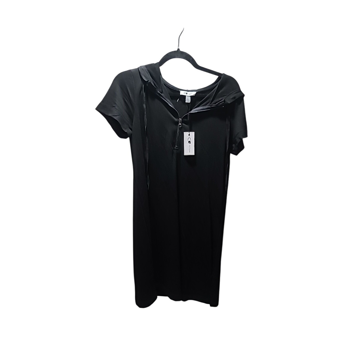 Cable & Gauge Sport Women's Hooded Short Sleeve Dress M Black