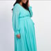 Mint Green Long Sleeve Plus Maxi Maternity Dress
