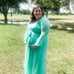 Mint Green Long Sleeve Plus Maxi Maternity Dress