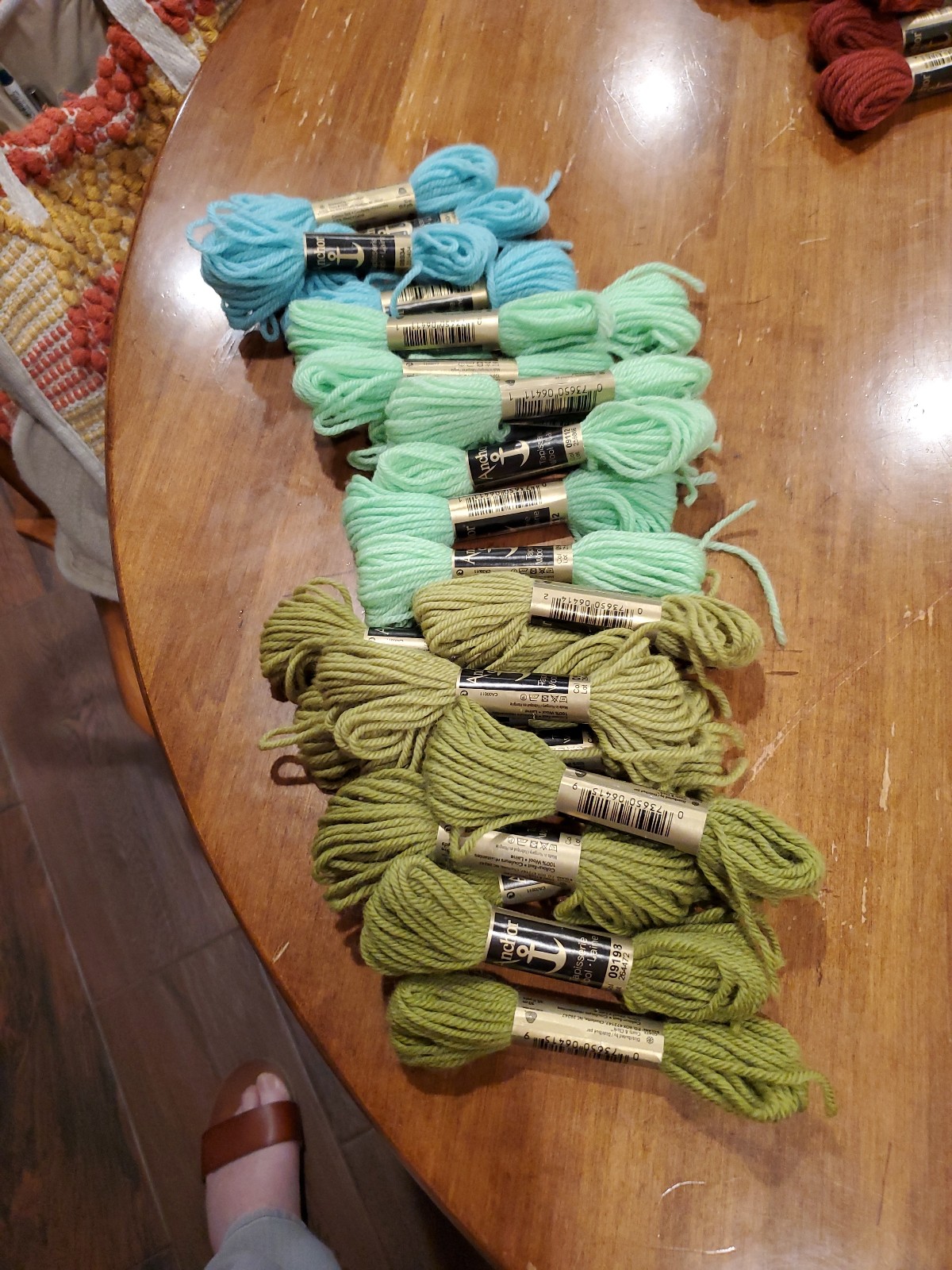 Lot of 127 Anchor Tapestry Wool 10m skeins. Various Colors