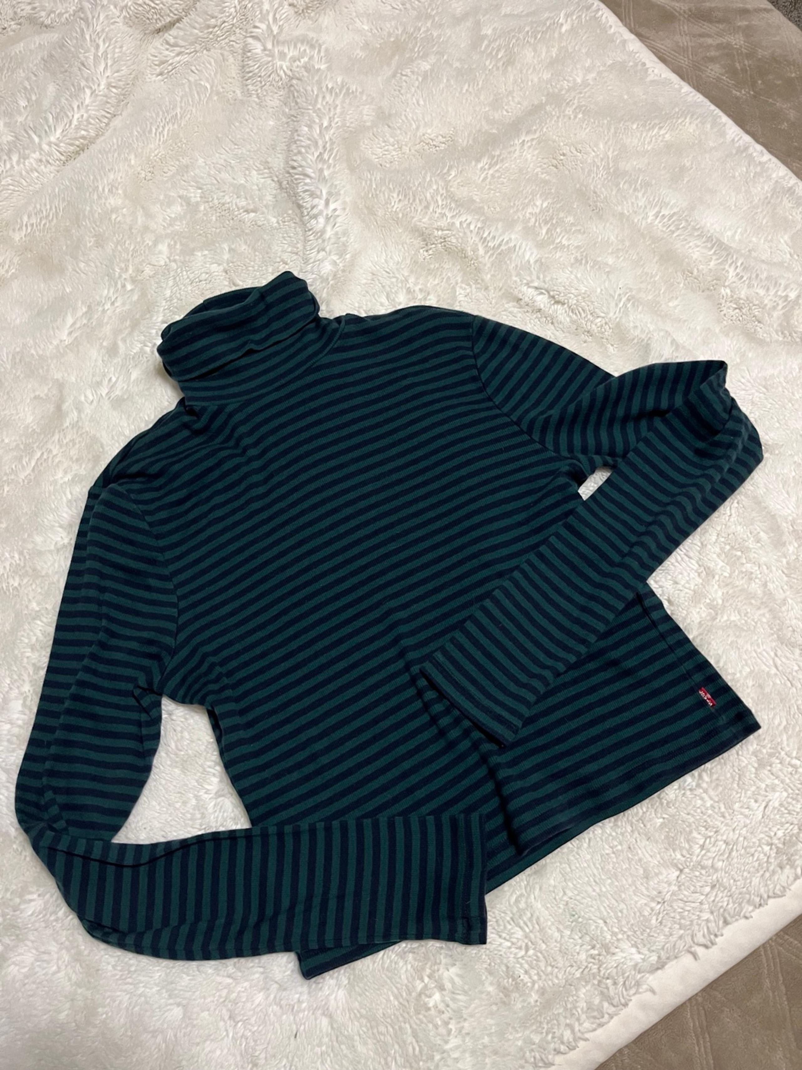 Striped Levi crop turtleneck