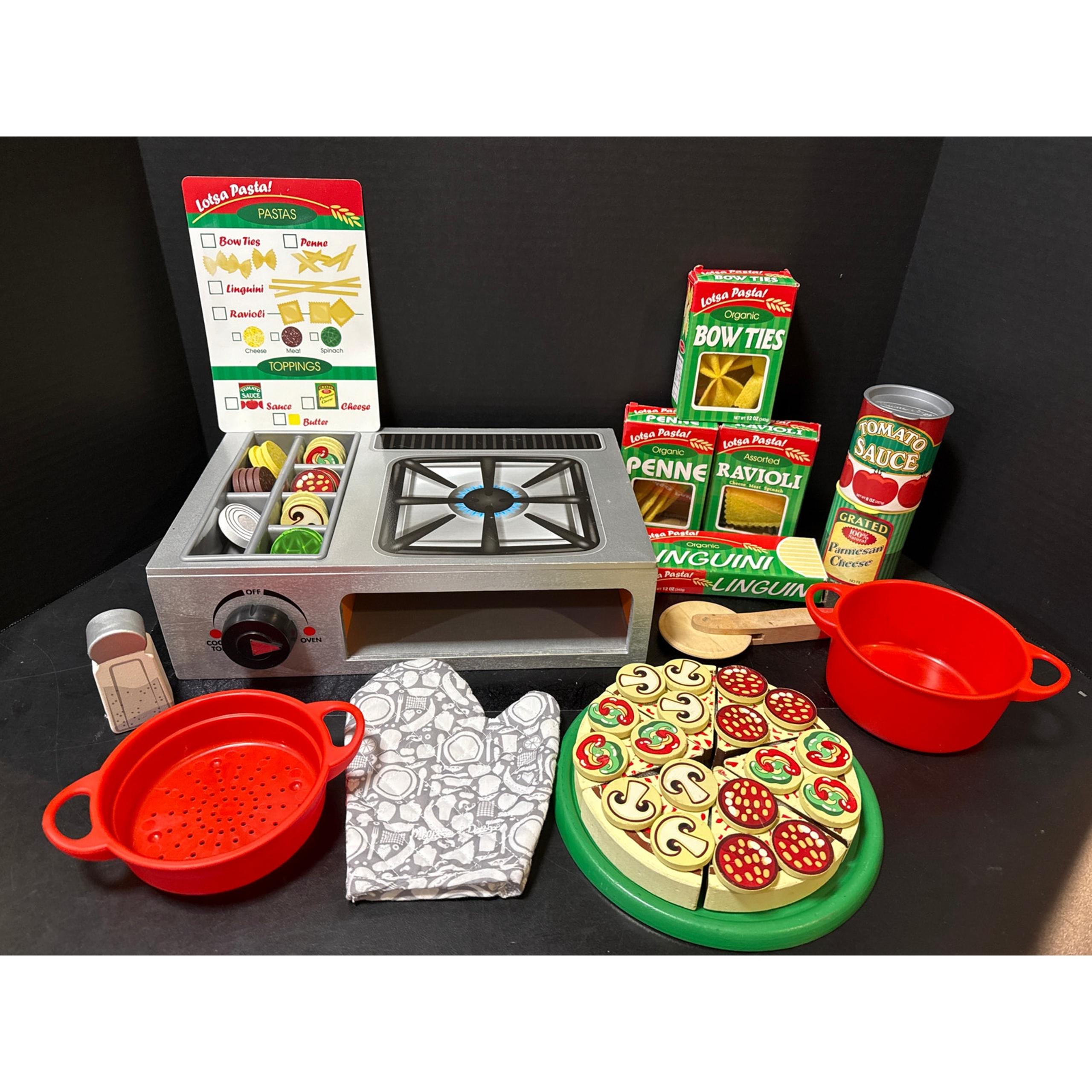 Melissa & Doug Top & Bake Pizza Counter & Prepare & Serve Pasta Wooden & felt