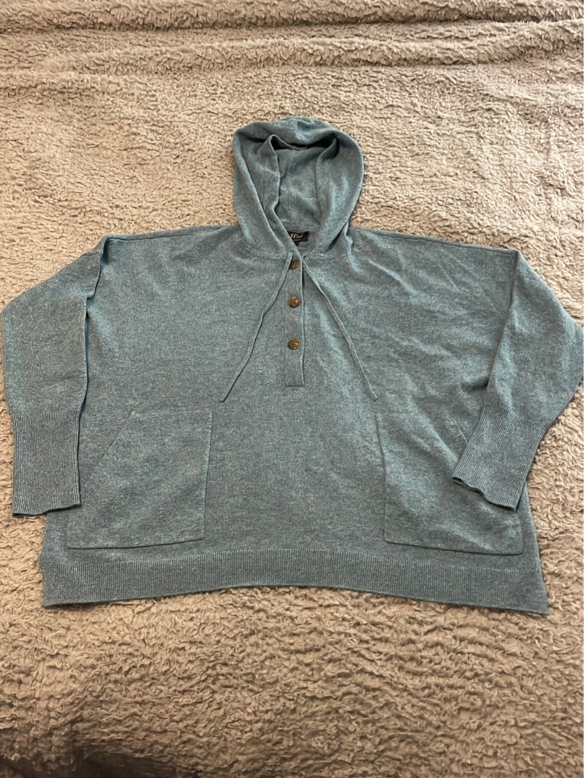 J Crew 100% Cashmere hooded sweater women size Medium