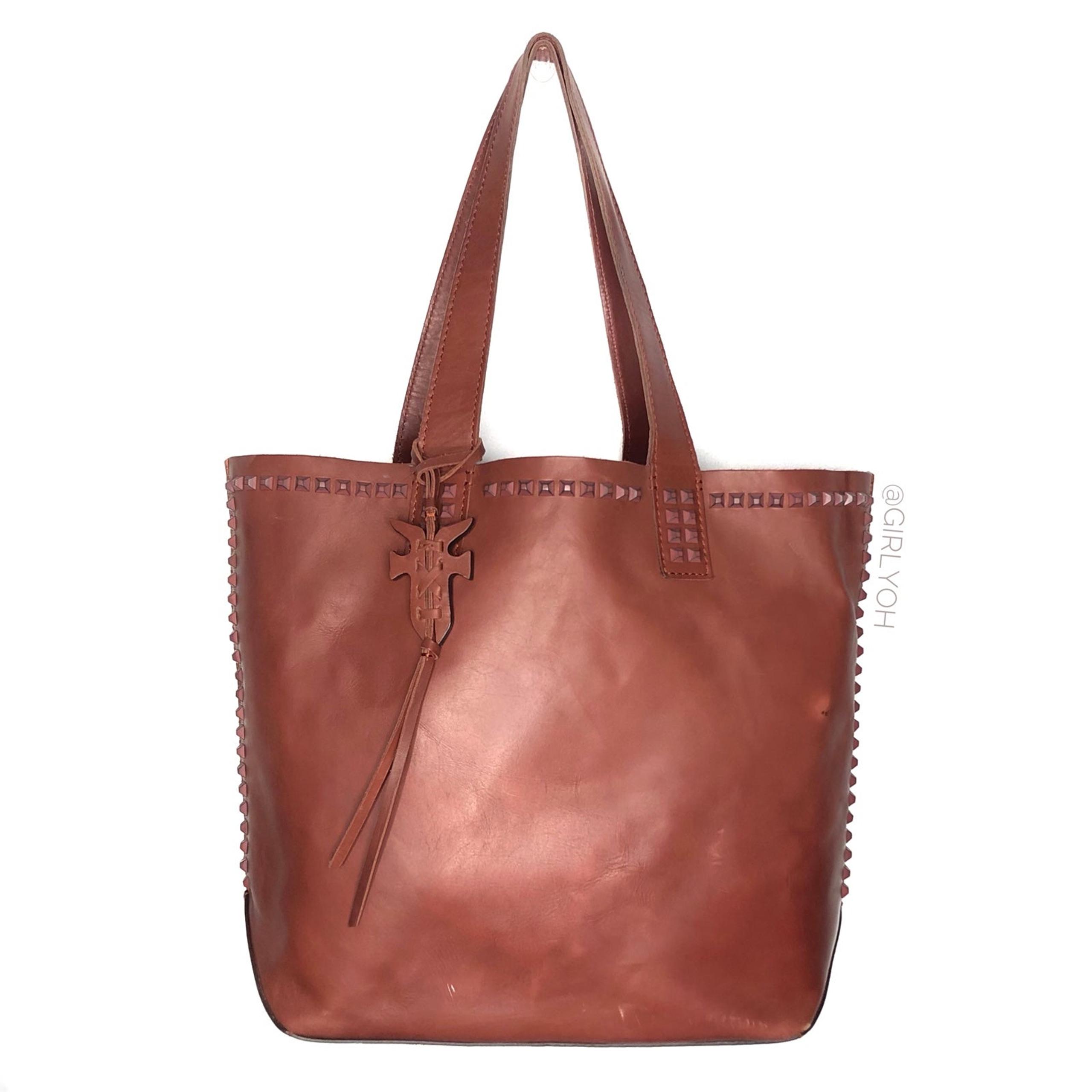 Frye Carson Stud Leather Oversized Tote Bag