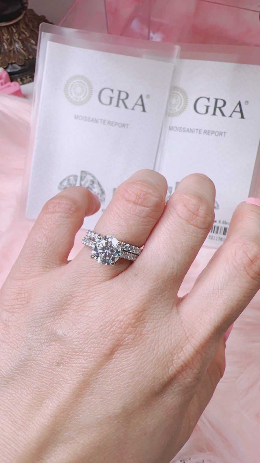 NEW S925 Full Moissanite 4.5 cttw ring set size 7