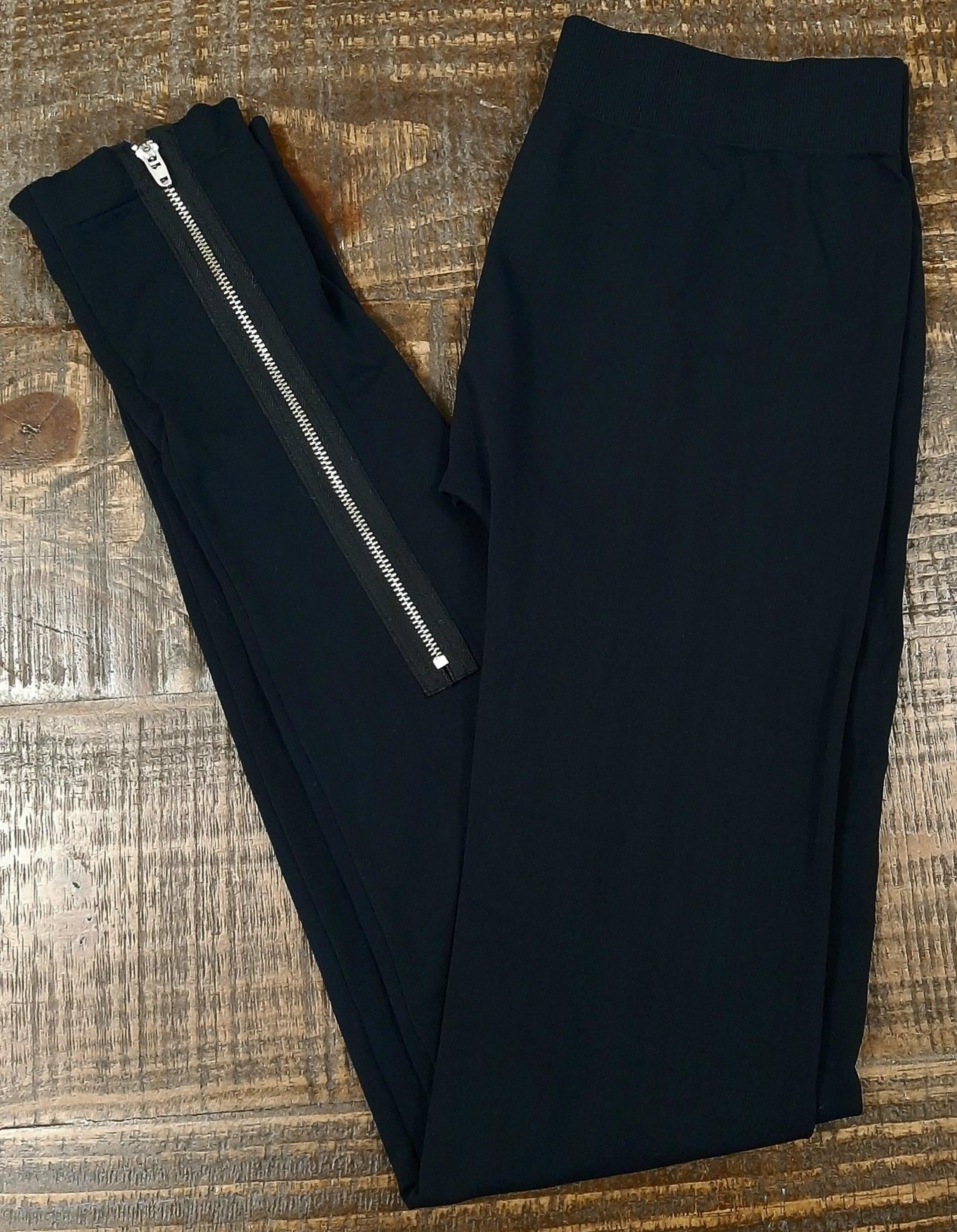 Nordstrom Women's Black Leggings Tights Footless Zip-Up Size M Medium