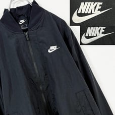 2XL equivalent Nike nylon jacket with a swoosh logo, embroidered, 90s design.
