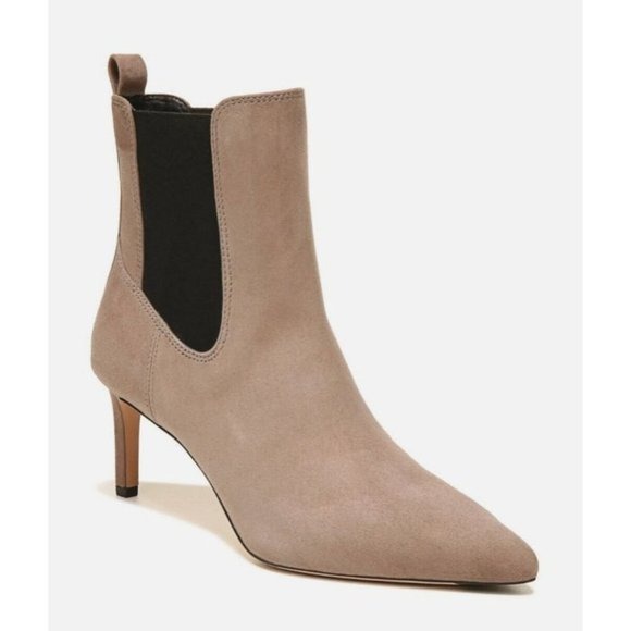 Veronica Beard Leeland Pointed Toe Chelsea Boots in Taupe