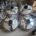 Set Of 4 Custom Spinner Dog Dish Hubcaps (SS Spiners On Ford Base)