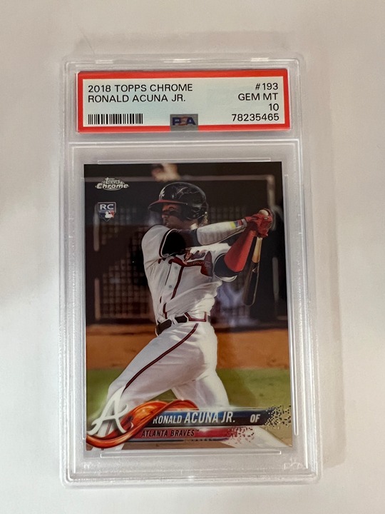 Ronald Acuna Jr. 2018 Topps Chrome #193 Rookie Card PSA GEM MT 10
