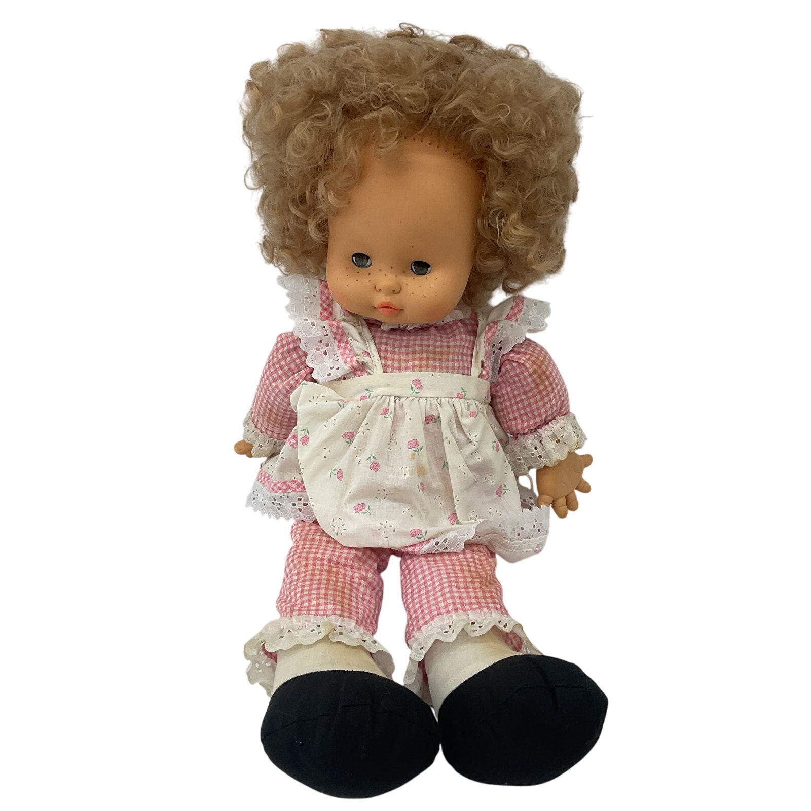 Vintage Horsman Curly Haired Little Girl Play Baby Doll Preowned CUTE ADORABLE