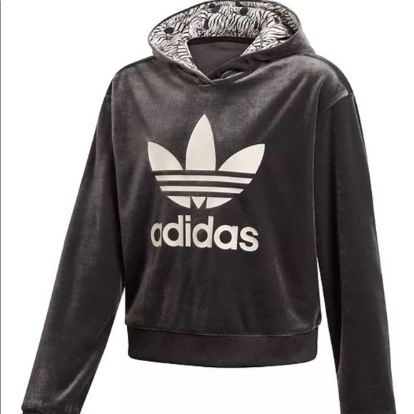 Adidas Originals Trefoil Velour Hoodie