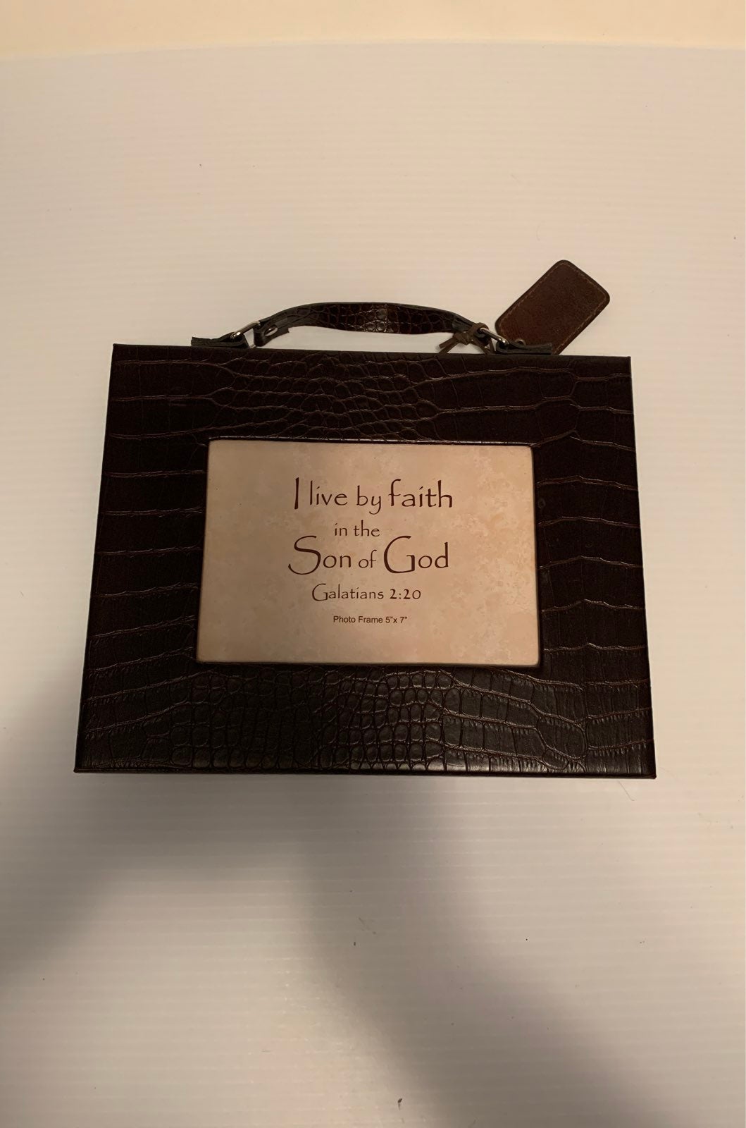 Brown Leather Crocodile Pattern Picture Frame