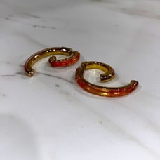 DEMARSON Cherry Quartz Gold Luna Earrings