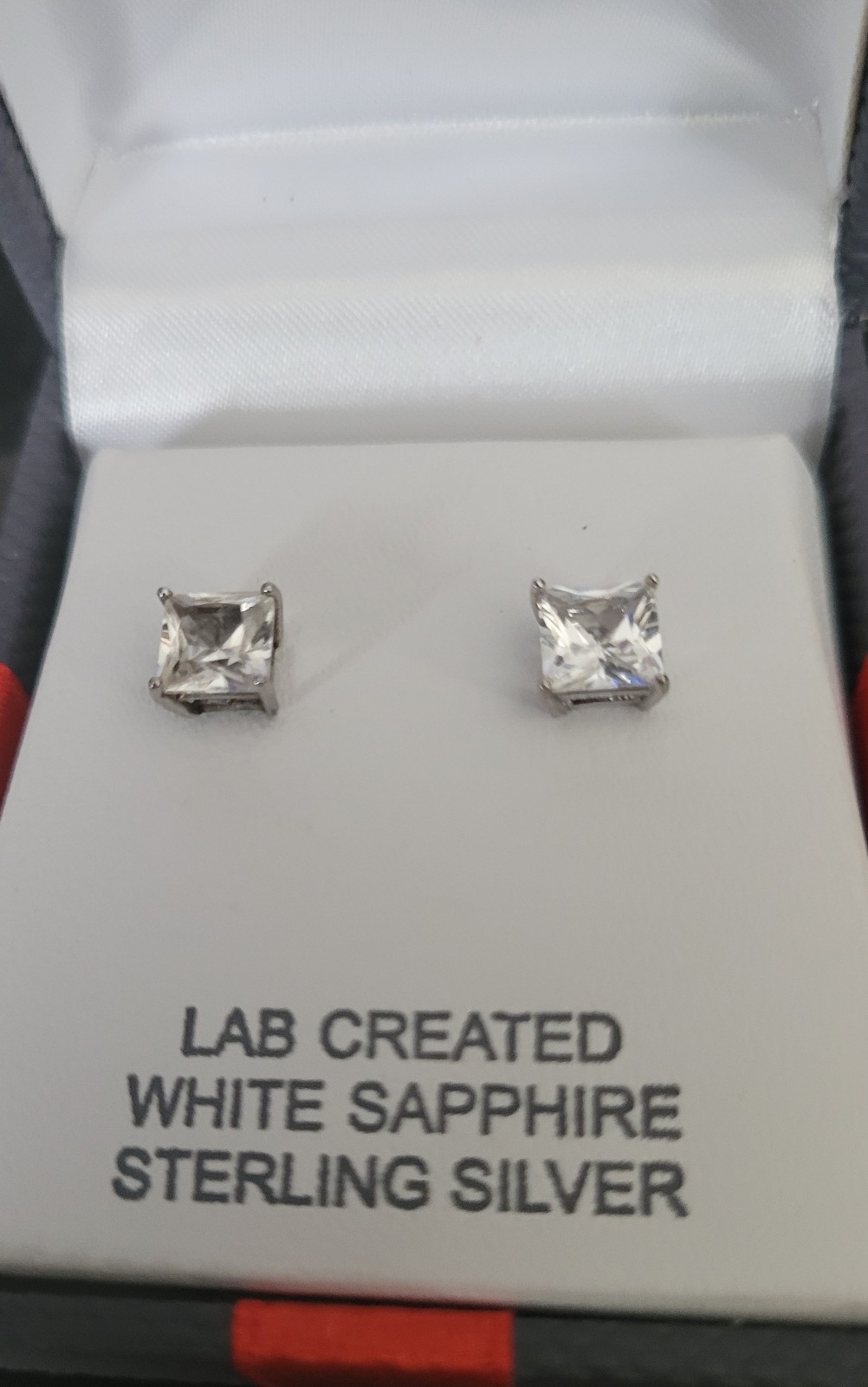 Sterling Silver Lab Created White Sapphire Men's Women's 1/4 Stud Earrings