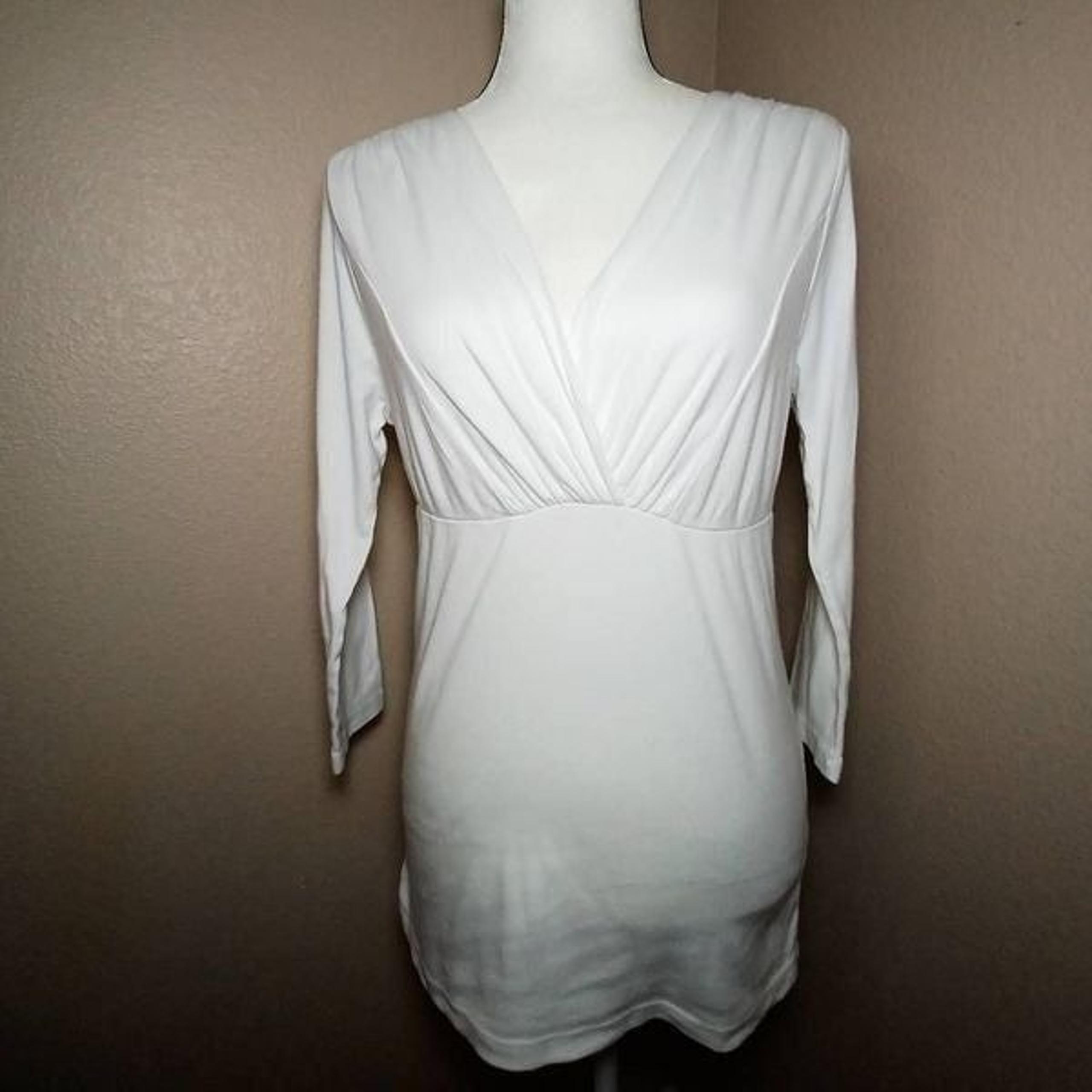 Three Dots V-neck white blouse Size M